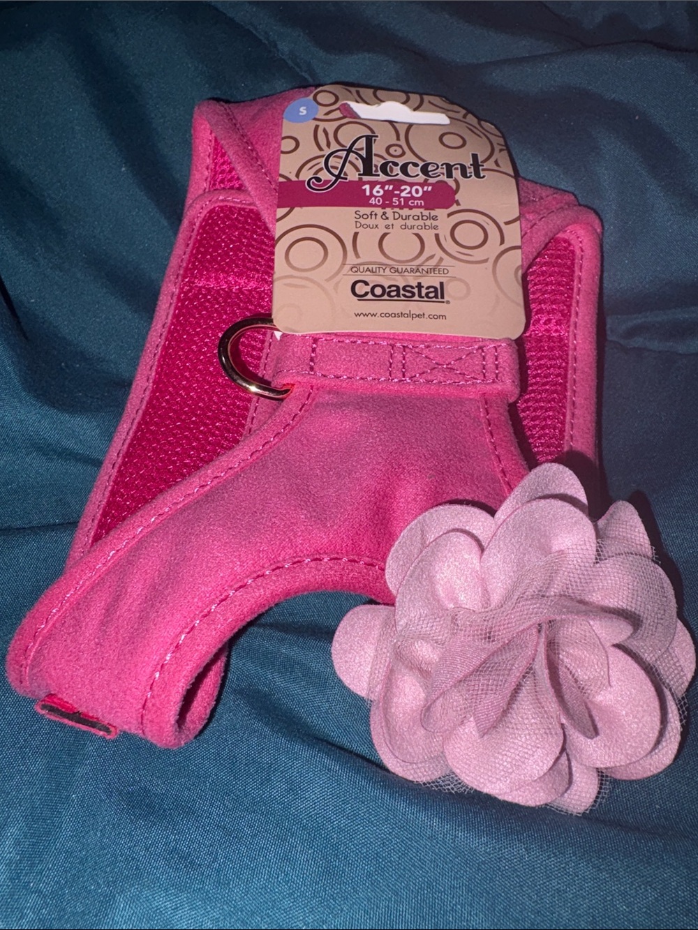 Coastal Accent - Pink Flower Dog Harness Dog Harness - Small